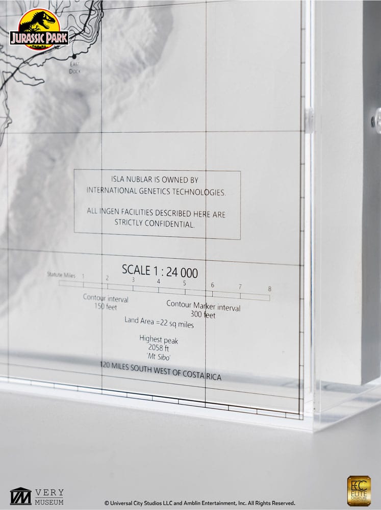 Elite Creature Collectibles Jurassic Park Topographic Map Isla Nublar | Makochan