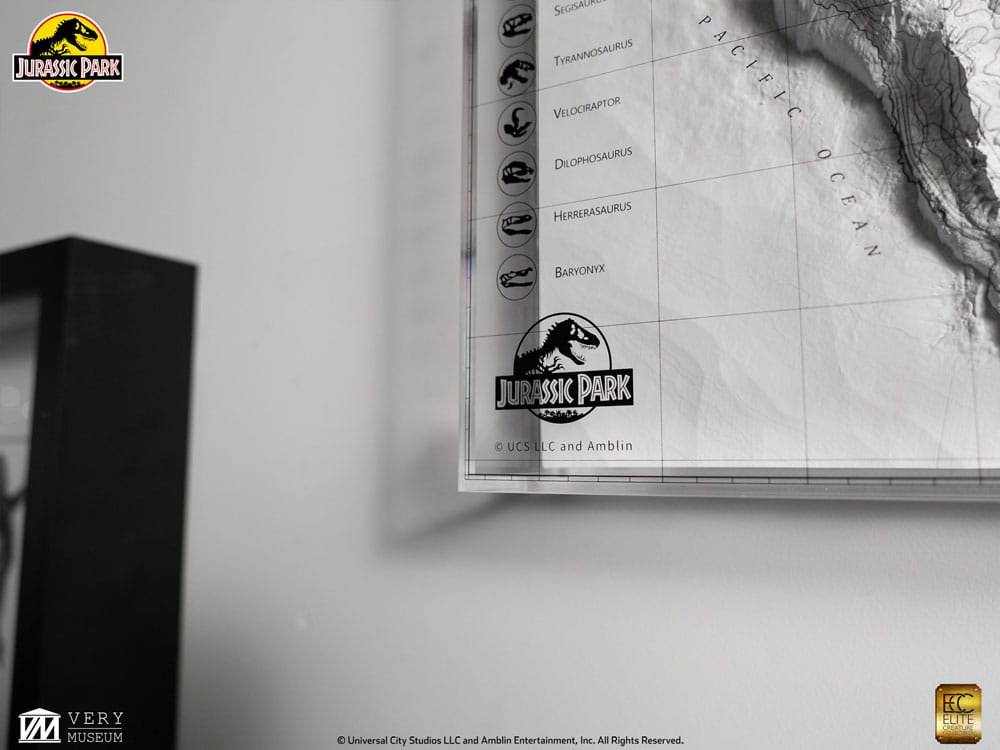 Elite Creature Collectibles Jurassic Park Topographic Map Isla Nublar | Makochan