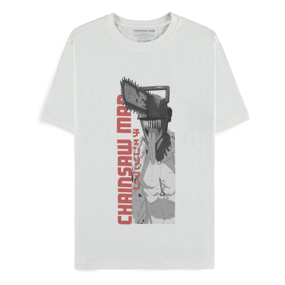 Difuzed Chainsaw Man T-Shirt Chainsaw Man White Size L | Makochan