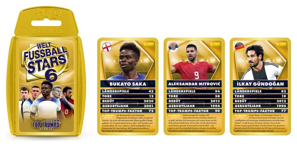 Winning Moves World Football Stars 6 Card Game Top Trumps *German Version* | Makochan