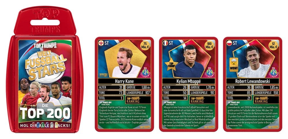 Winning Moves World Football Stars Card Game 200 Starter Pack *German Version* | Makochan