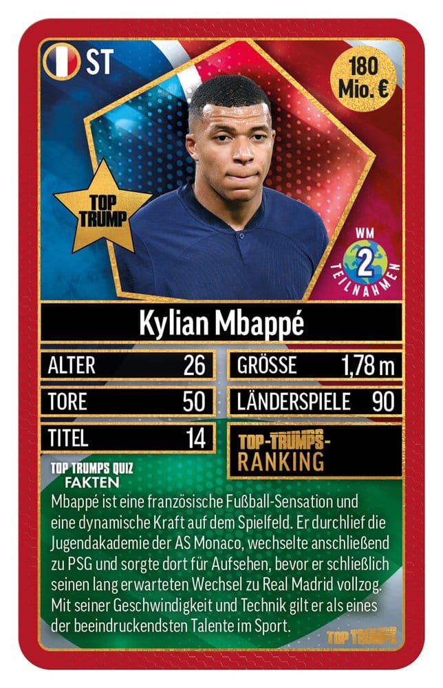 Winning Moves World Football Stars Card Game 200 Pack 1 *German Version* | Makochan
