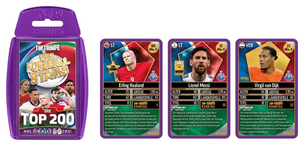 Winning Moves World Football Stars Card Game 200 Pack 4 *German Version* | Makochan