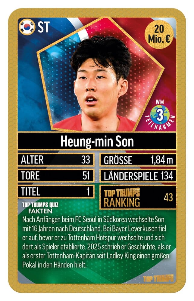 Winning Moves World Football Stars Card Game 200 Pack 6 *German Version* | Makochan