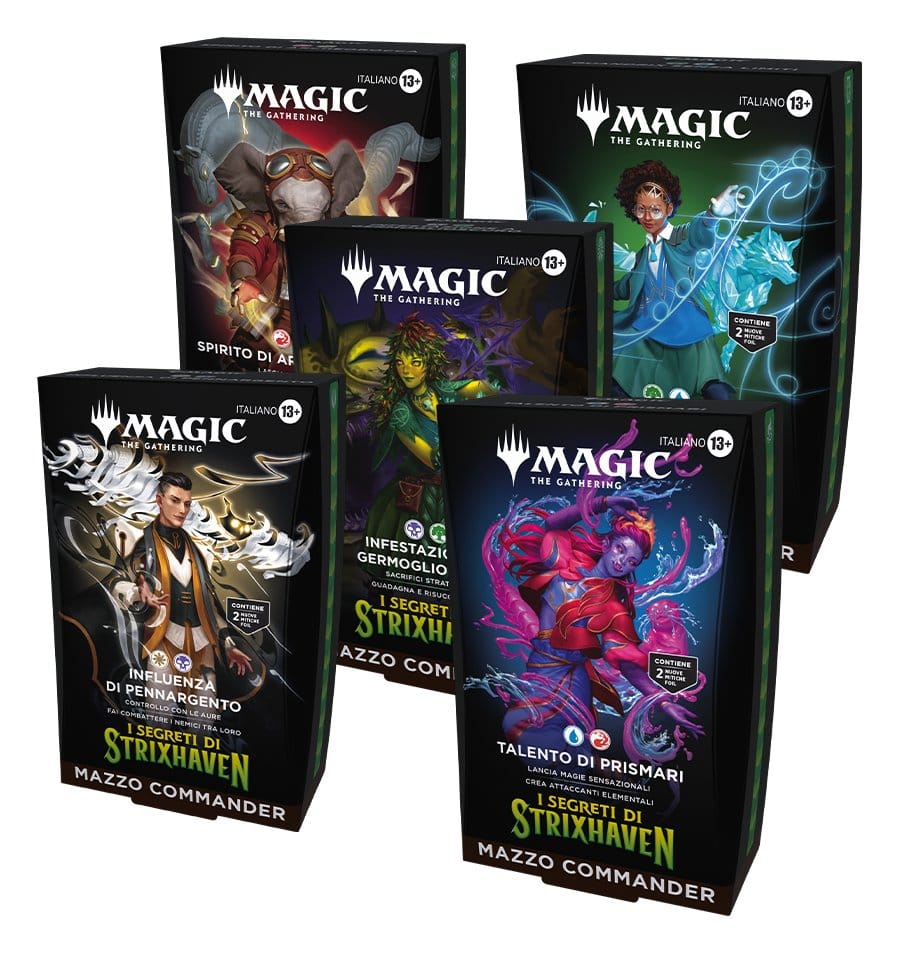 Wizards of the Coast Magic the Gathering I Segreti di Strixhaven Commander Decks Case (5) italian | Makochan
