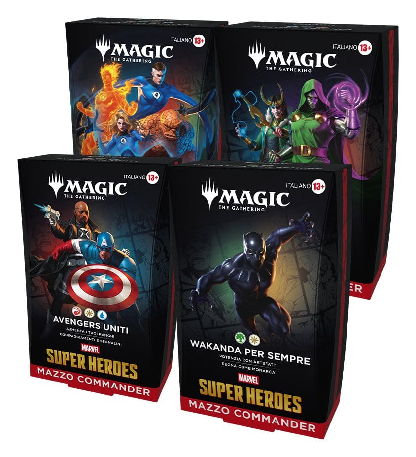 Wizards of the Coast Magic the Gathering Marvel Super Heroes Commander Decks Case (4) italian | Makochan