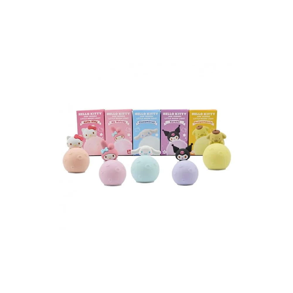 YuMe Toys Sanrio Little Moon Light Series Mini Figures Hello Kitty and Friends 8 cm Display (12) | Makochan