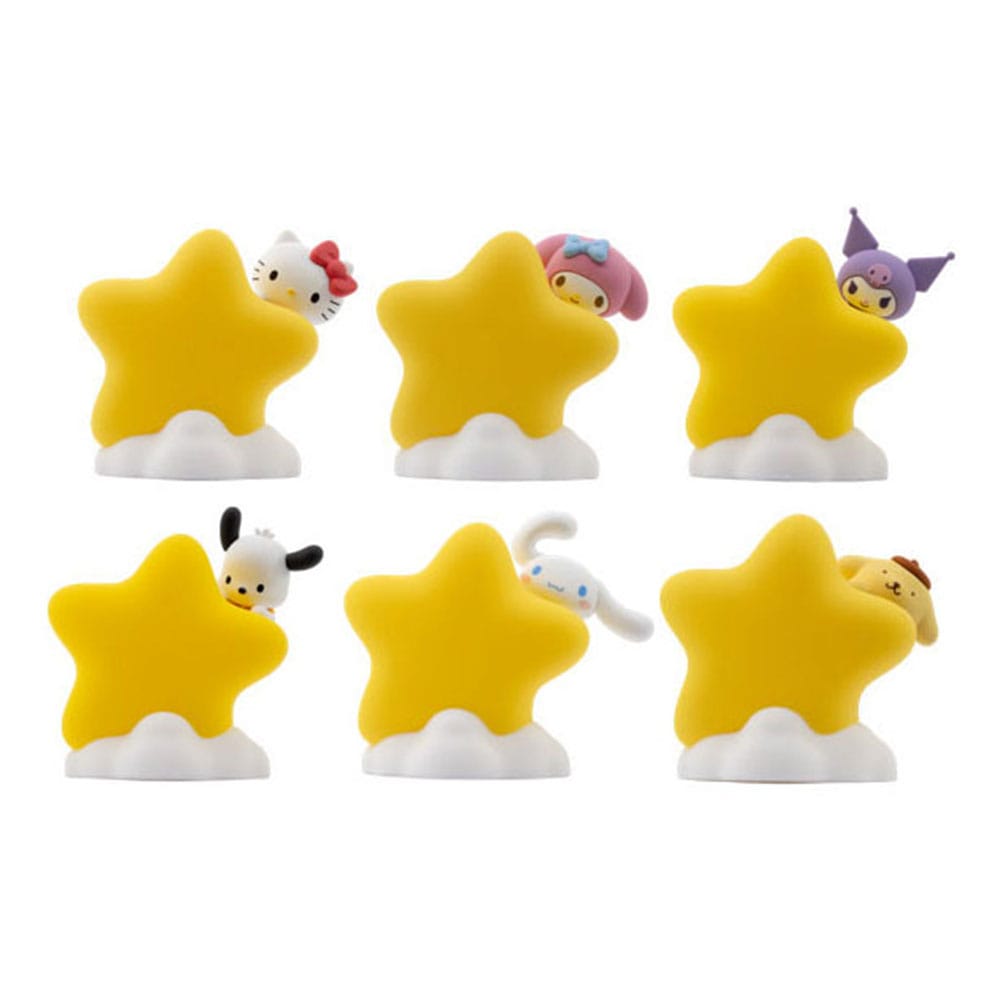 YuMe Toys Sanrio Bedside Light Star Light Series Mini Figures Hello Kitty and Friends 8 cm Display (12) | Makochan