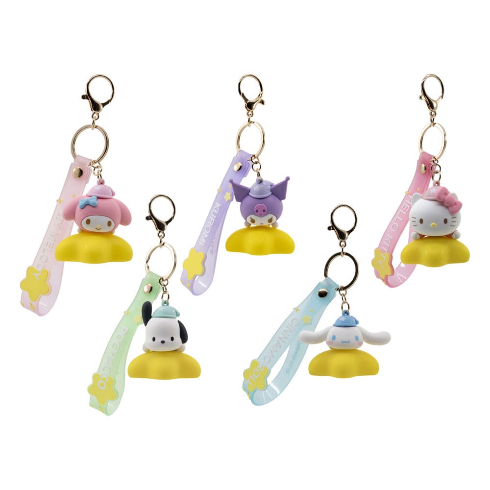 YuMe Toys Sanrio Light-Up Star Series Keychain with Hand Strap Hello Kitty and Friends Display (9) | Makochan