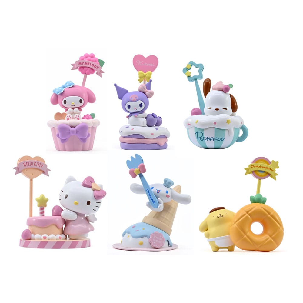 YuMe Toys Sanrio Memo Stand Party Time Series Mini Figures Hello Kitty and Friends 5 cm Display (12) | Makochan