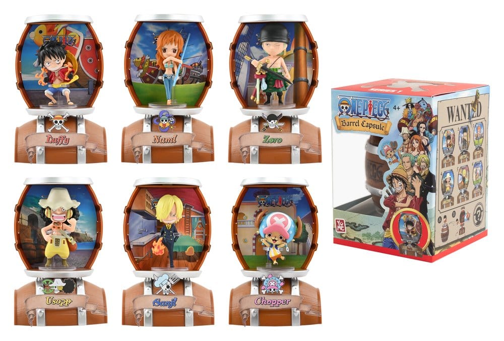 YuMe Toys One Piece Barrel Capsule Mini Figures 9 cm Blind Box Display (6) | Makochan