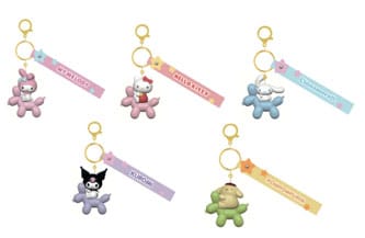YuMe Toys Sanrio Balloon Series Keychain with Hand Strap Hello Kitty and Friends Display (12) | Makochan